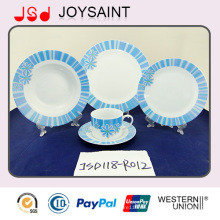 Beste Qualität neue Bone China Geschirr Set mit blauen Aufkleber (JSD118-R012)